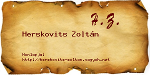 Herskovits Zoltán névjegykártya